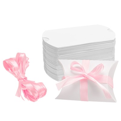 50 Stück Kissenschachteln 3,5 x 2,8 x 1 Zoll Geschenkboxen, weiß