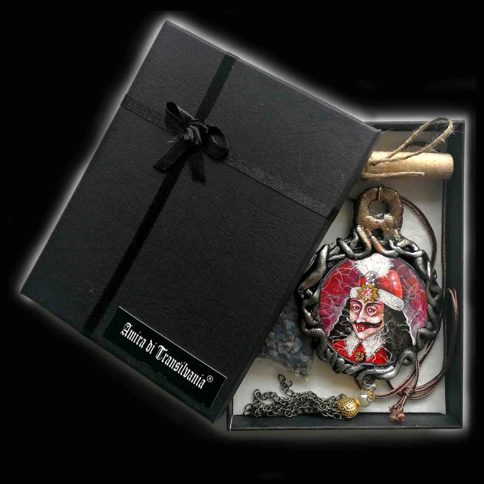 juwel anhänger halskette modeschmuck medaillon dracula vampir transilvania magie - Bild 3 von 4