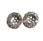New 14k white gold .88ct SI1 G round diamond Halo stud earring jackets Enhancers — photo 2