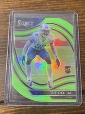2020 Panini Select #386 JEFF OKUDAH Rookie Field Level Green Die-Cut Prizm SSP
