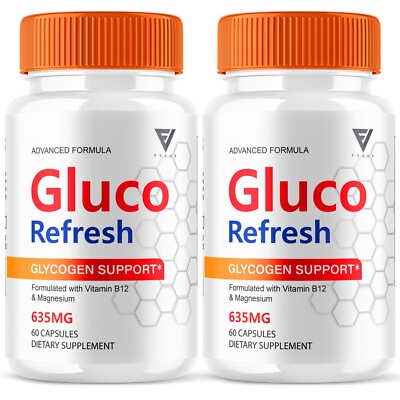 (2 Pack) Gluco Refresh Glycogen Support Supplement GlucoRefresh (120 Capsules)