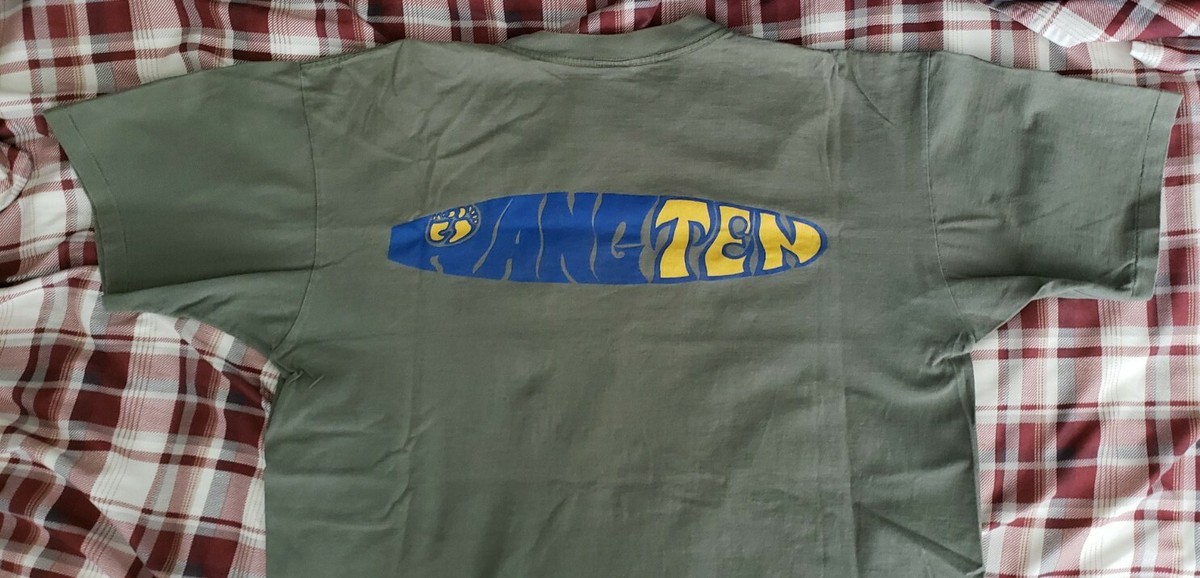 トップス vintage made in USA HANG TEN border ez Vintage Hang Ten 2-Sided T-Shirt Single Stitch Made In USA