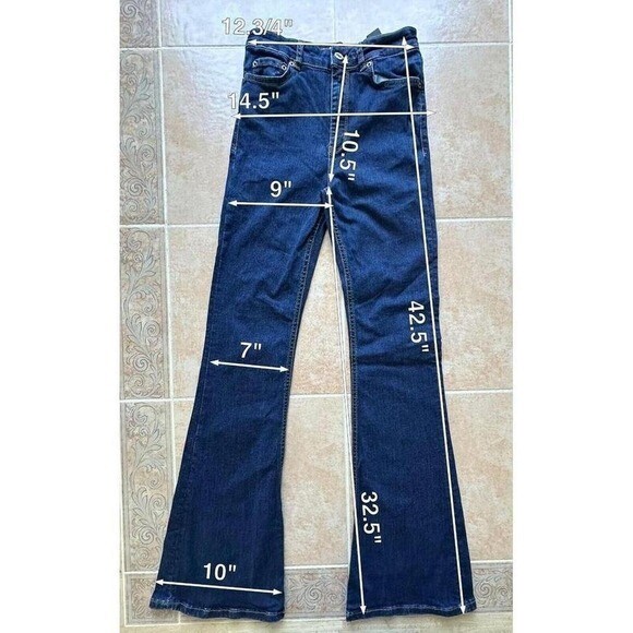 zara Slim jeans wide leg stretch women size 4 In seam 32.5 thumbnail 8