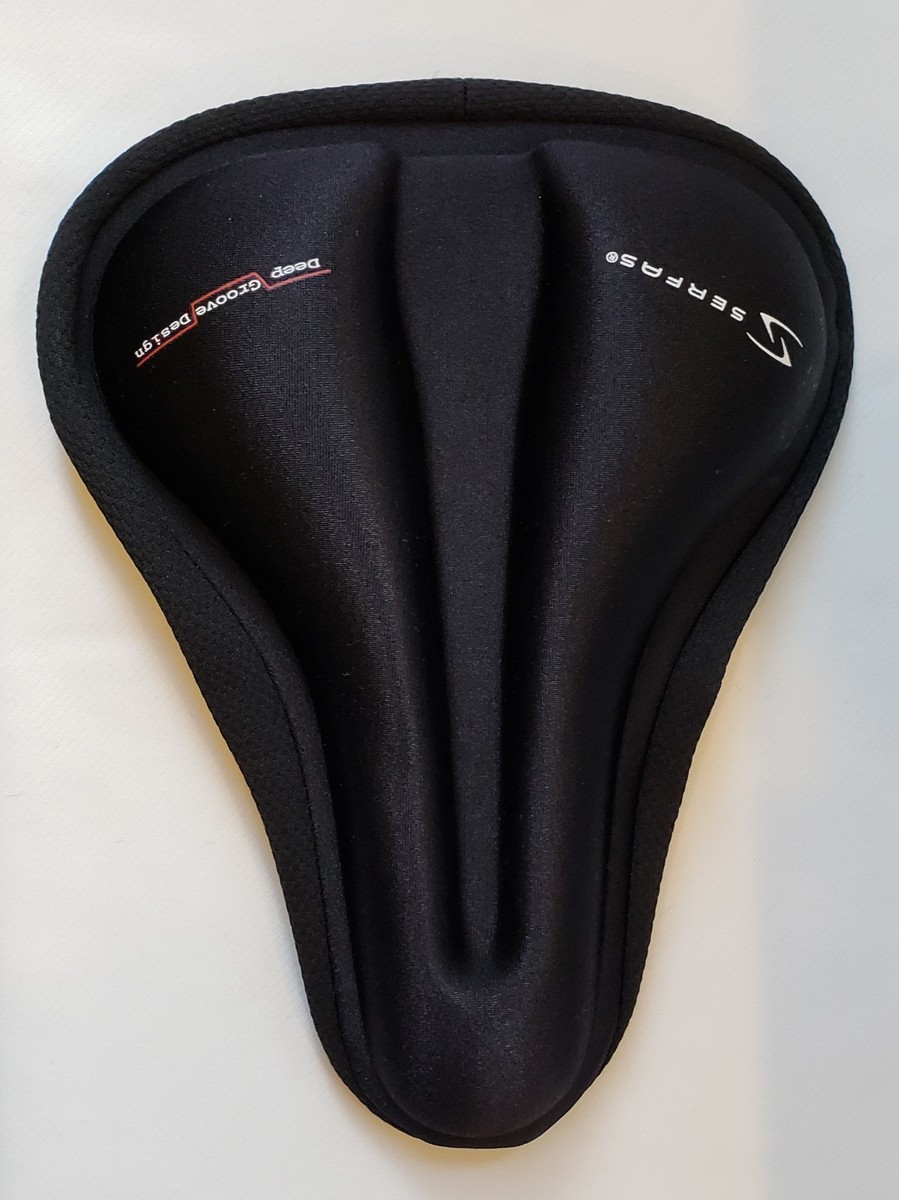 EUC Serfas Deep Grove Design Gel Bicycle Saddle Seat Cover Black