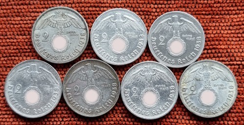 Nazi 2 Reichsmark 1934-1939 WWII Original III Reich Silver Coins Choose Yours - Picture 103 of 106