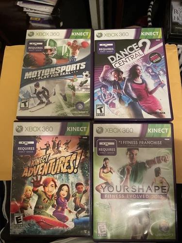 XBOX 360 Kinect Video game Lot Of 4 Dance Workout Sports Games Complete In Box
