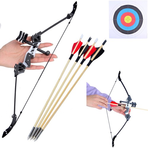 19" Mini Recurve Bow Set 18lbs Arrows Shooting Toy Gift Archery Practice Target - Picture 1 of 11