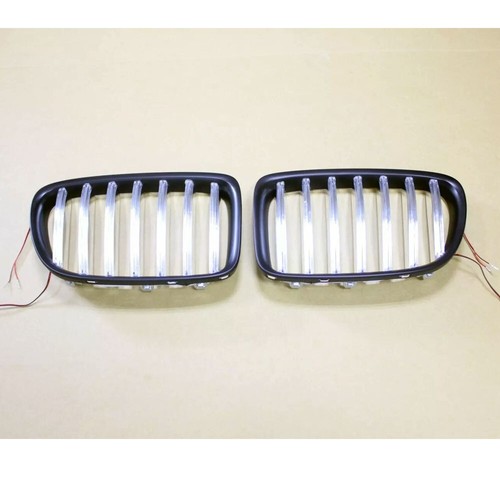 For BMW E84 X1 5DR SUV M Style Matte Black & White Light Front Grille 09-14 - Picture 2 of 4
