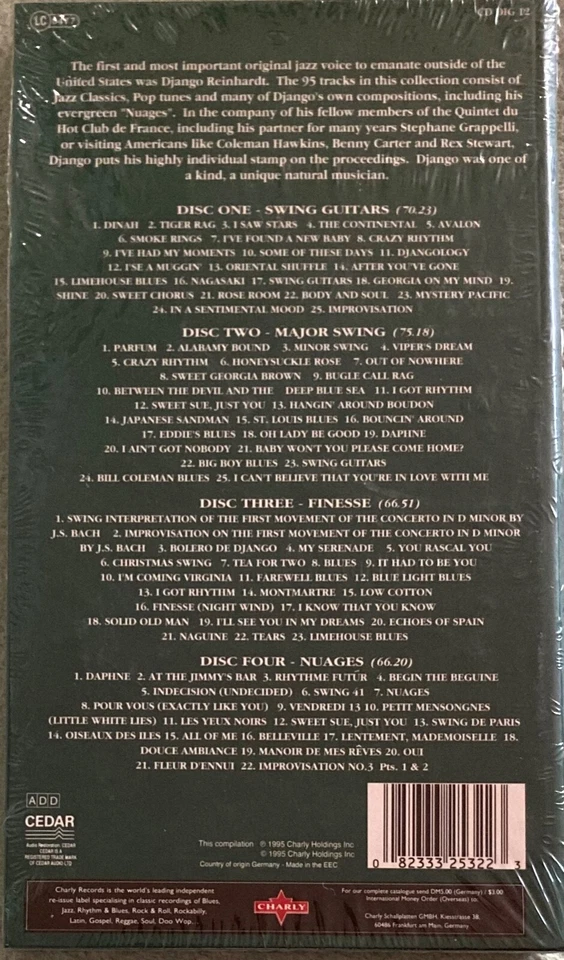 Django Reinhardt - Swing De Paris / 4CD LONG BOX - Neu - Bild 2 von 2