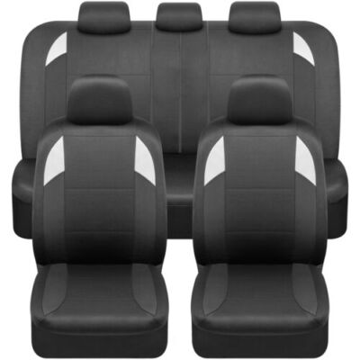 Monaco Car Seat Covers Full Set Front & Rear Bench for Auto Truck SUV Black