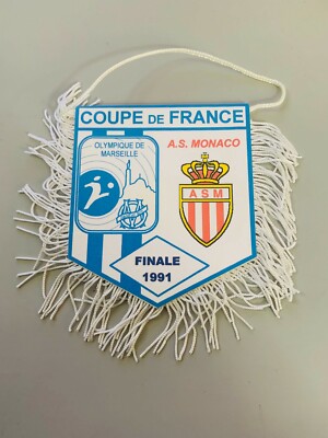 Fanion Vintage OM Marseille Vs AS Monaco - Coupe De France 1991
