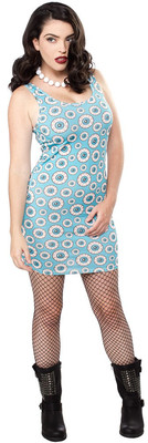 130310 Aqua Blue Optical Delusion Dress Sourpuss Eyeballs Eyes Creepy X-Large XL