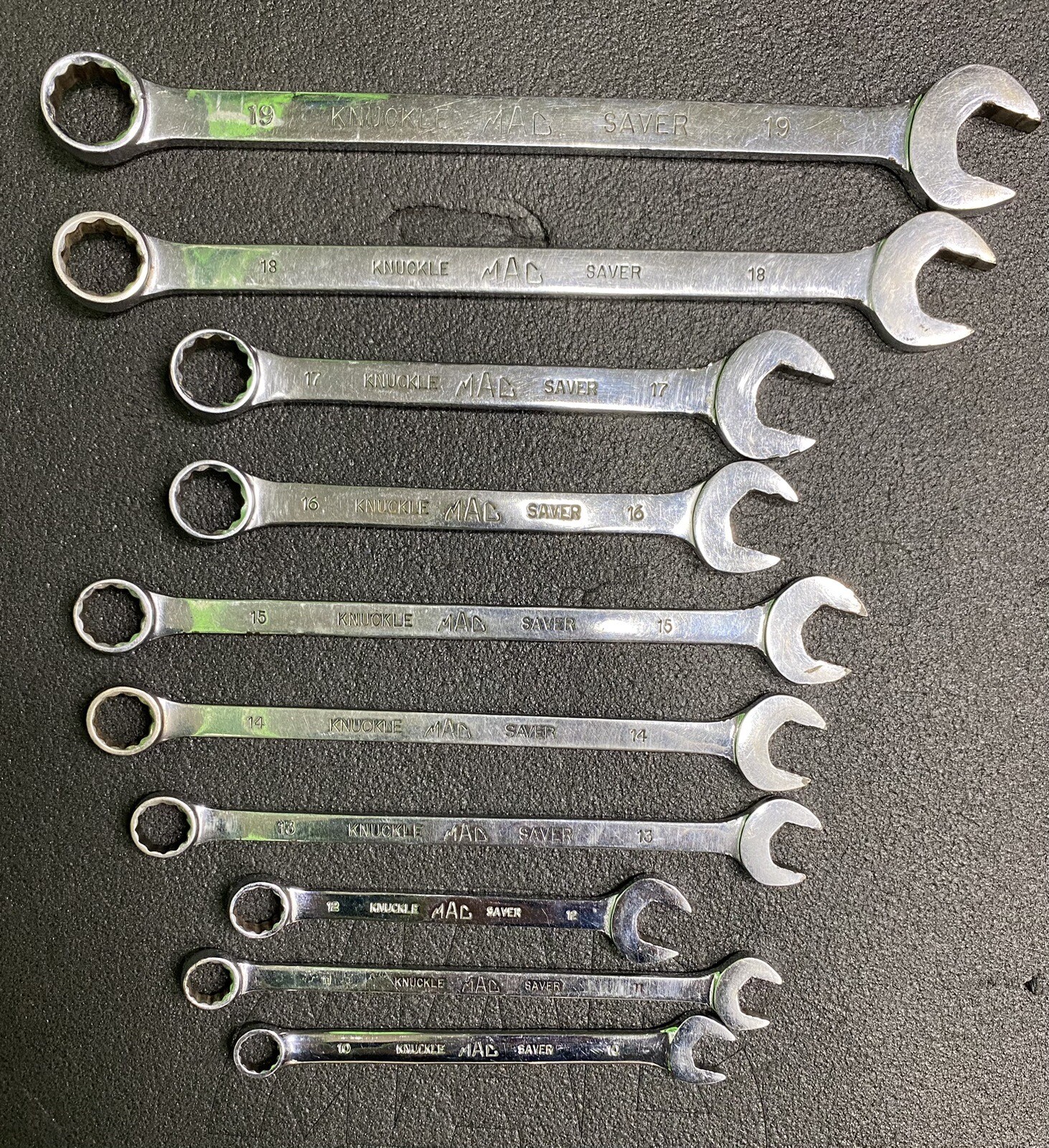 🔥Mac Tools Knuckle Saver Wrench Set 1019 MM Used 10pc Metric Wrench