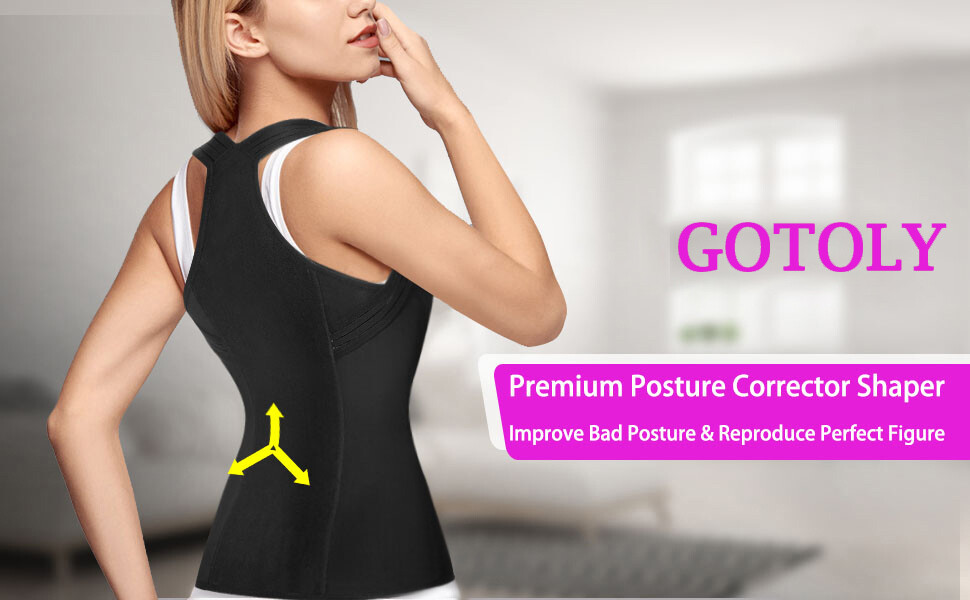 Women's Waist Trainer UK 8 10 Posture Corrector Neck Shoulder Back
