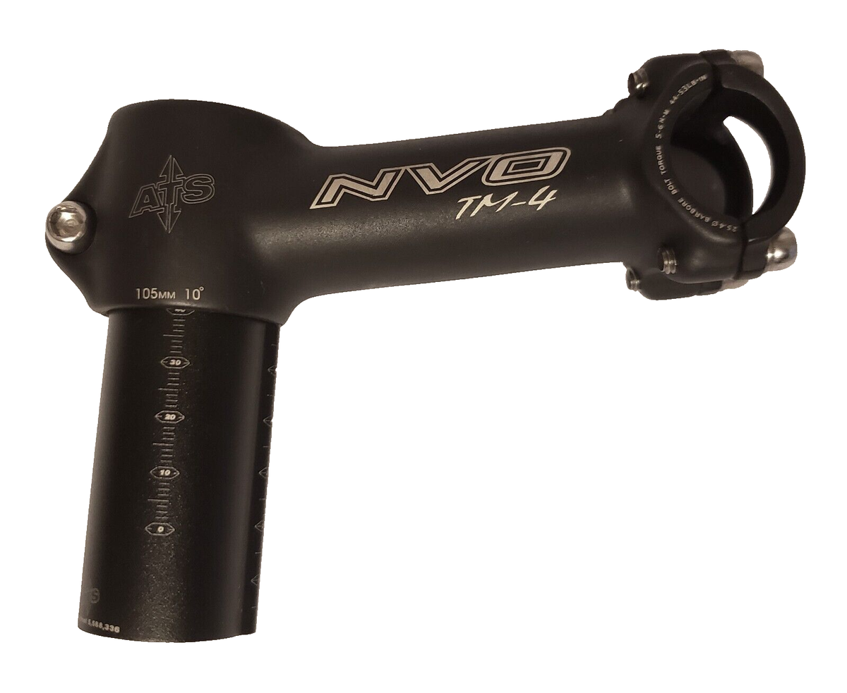 Retro Mountain MTB Bike STEM ATS NVO TM-4 Black + Shim 25.4MM X