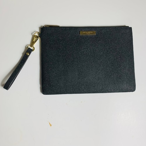 KATIE LOXTON Stardust Womens Vegan Leather Wristlet Strap Clutch 11.5" Black