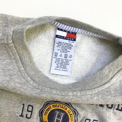 Vintage 90s Tommy Hilfiger Classics Sweatshirt Youth XL Gray Pullover Crewneck - Picture 4 of 9