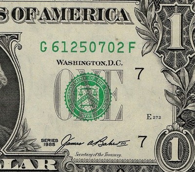 1985 $1 Federal Reserve Note Chicago District Crisp Uncirculated Green Seal