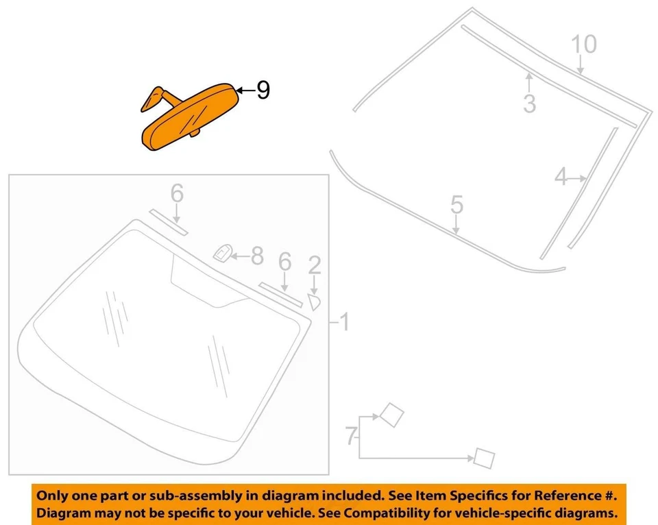 Espejo retrovisor interior Subaru Impreza 2012-2016 fabricante original YJAI8 Foto 3 de 4