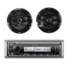 KENWOOD KMR-M332BT Stereo  2x KFC-1653MRB 6.5" Marine Speakers Bundle