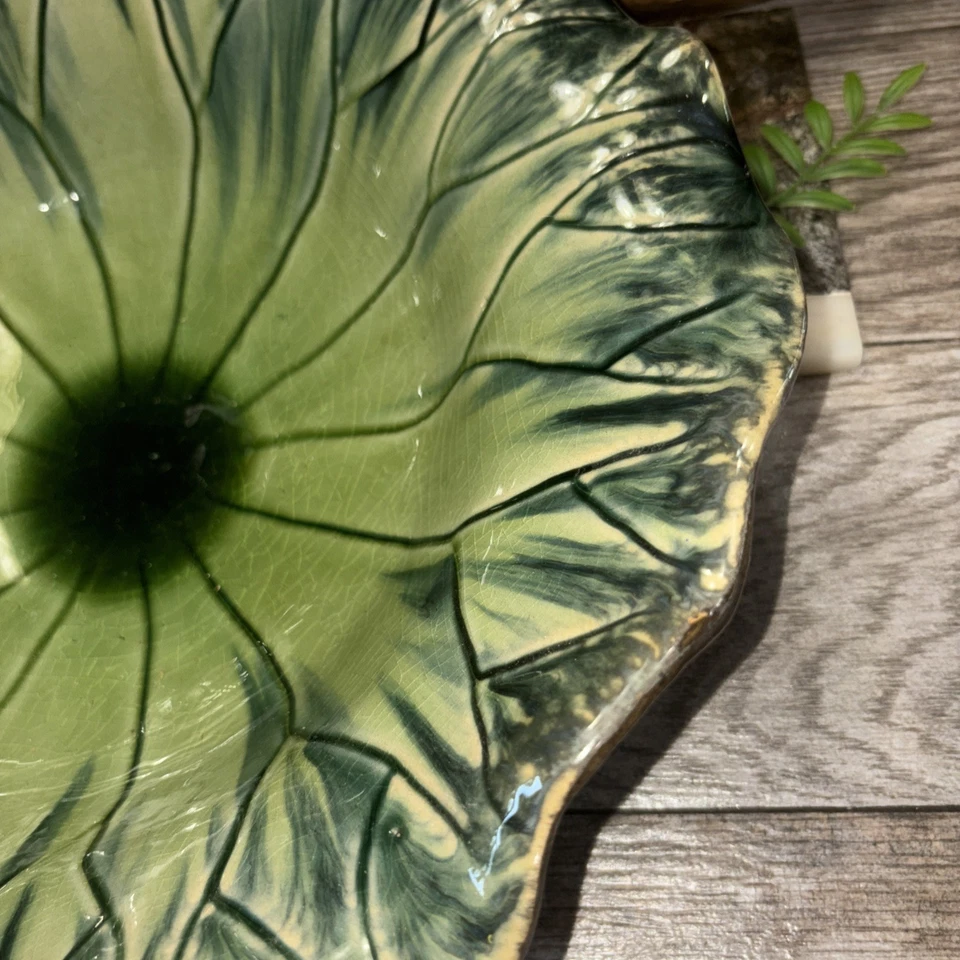 Декоративная тарелка Vintage Lily Pad Majolica размер 15 дюймов описание - Изображение 3 из 4
