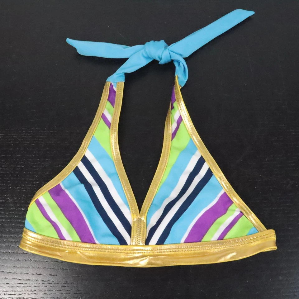 Bebé Phat Niño Pequeño Niña 4 2 piezas Rayas Halter Bikini Niño Traje de Baño Corto Foto 2 de 4