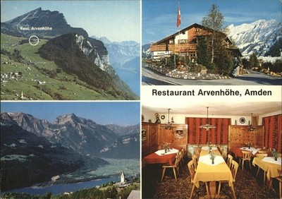 Amden Walensee SG Restaurant Arvenhoehe with Alpine Panorama
