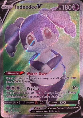 Indeedee V (Full Art) 192/202 Sword & Shield Base Set UR Holo NM