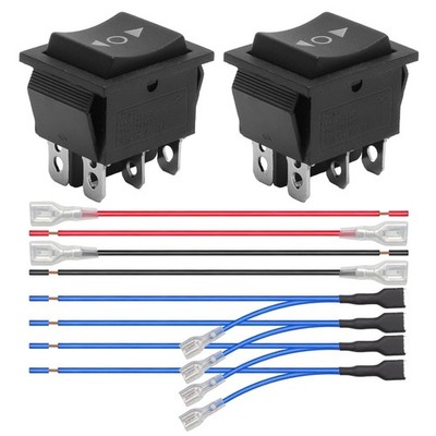 2 Stück 12V 16A Kippschalter DPDT (EIN)-AUS-(EIN)   6-poliger Wechselschalter mi