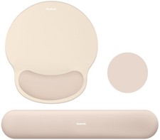 Apricot 3In1 Gel Memory Foam Keyboard Wrist Rest Mouse Pad Support Desk