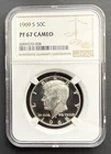 1969-S KENNEDY HALF DOLLAR - NGC PF-67 CAMEO