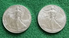 2022 American Silver Eagle - Lot of 2 BU .999 Fine Silver Dollars - 👀!!
