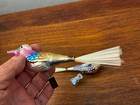 Vintage Christmas Mercury Glass Clip On Bird Ornaments w/Spun Glass Tails — photo 4