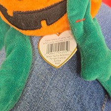 Ty Beanie Babies Pumpkin Plush Retired Halloween Orange Green