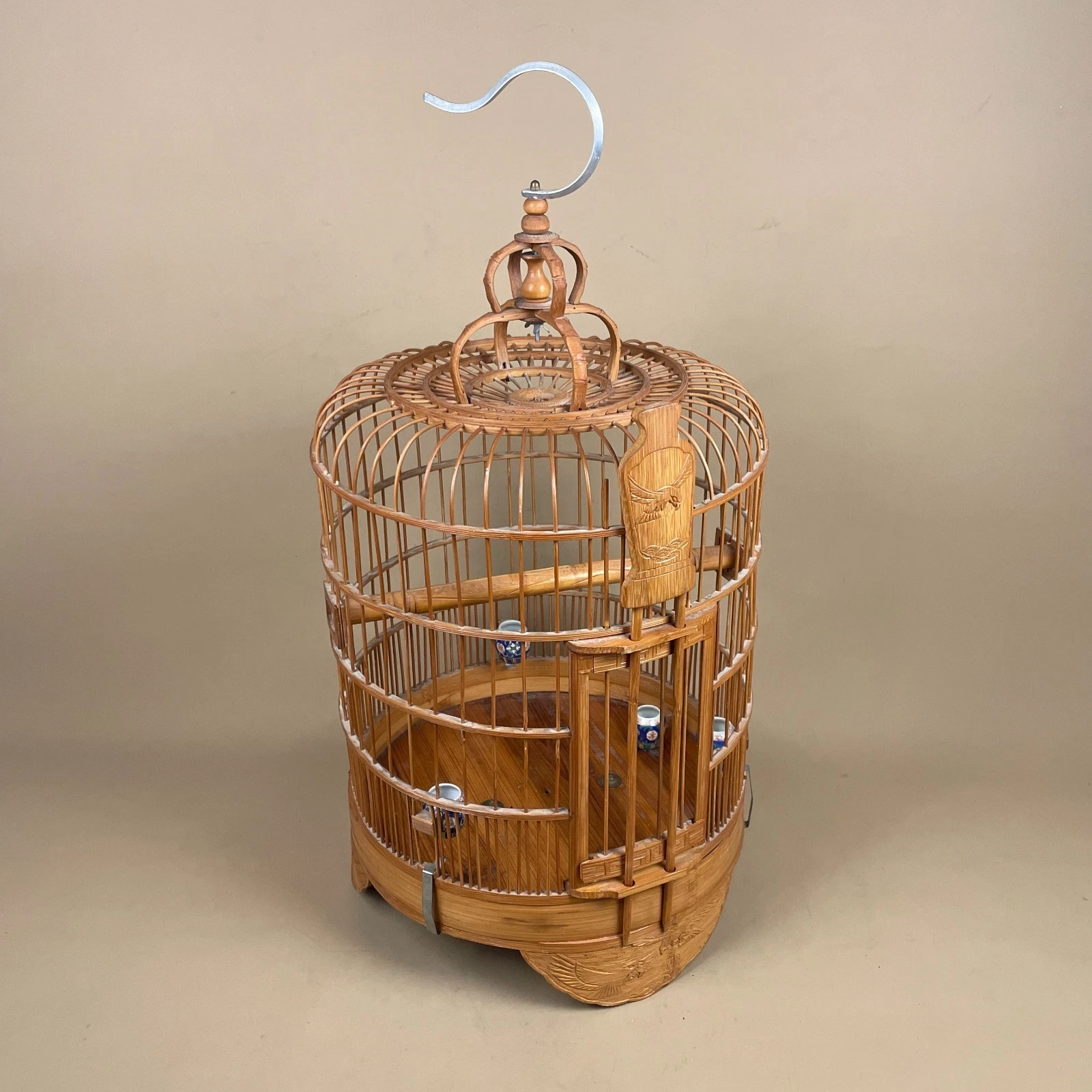 Wooden Decorative Oriental Bird Cage Wood House Japan Birdcage Vintage Ceramic