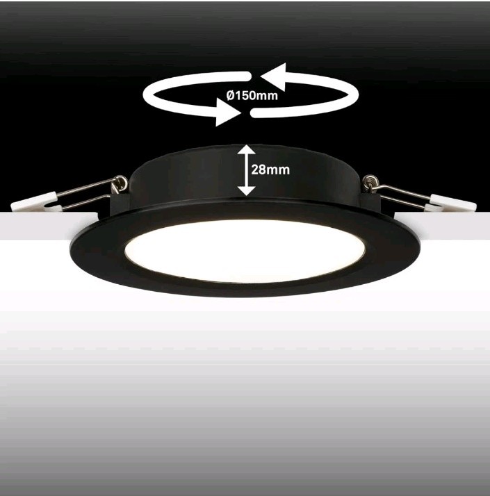 Briloner LED Downlights Spotlights Flat Neutral White 17cm Black image 3