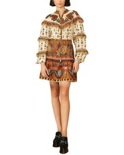 Farm Rio Ainika Floral Beige Ruffled Mini Dress Women's
