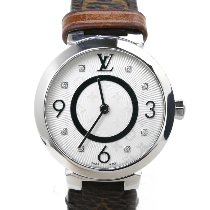 ルイ　ヴィトン　TAMBOUR QUARTZ LOUIS VUITTON Tambour Slim 8P Diamond Quartz Q12MG #022 | eBay