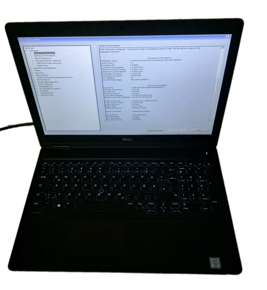 Dell Latitude 5580 · i5-6440 · 8GB · 128GB, Foto 2 von 5