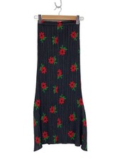 PLEATS PLEASE Issey Miyake Gray Floral Print Pleated Skirt Size 3 PP22 JG753