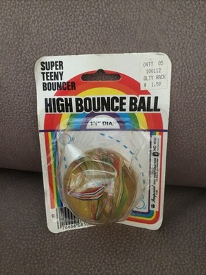 Imperial Toy Corporation High Bounce Ball 1 7/8  Dia. No 8502 NEW on Card VTG