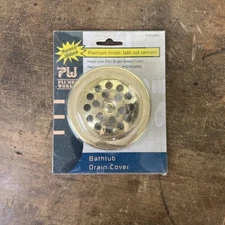 Bath Tub Drain Cover Brass Finish Plumb Works Replacement For #679-0259