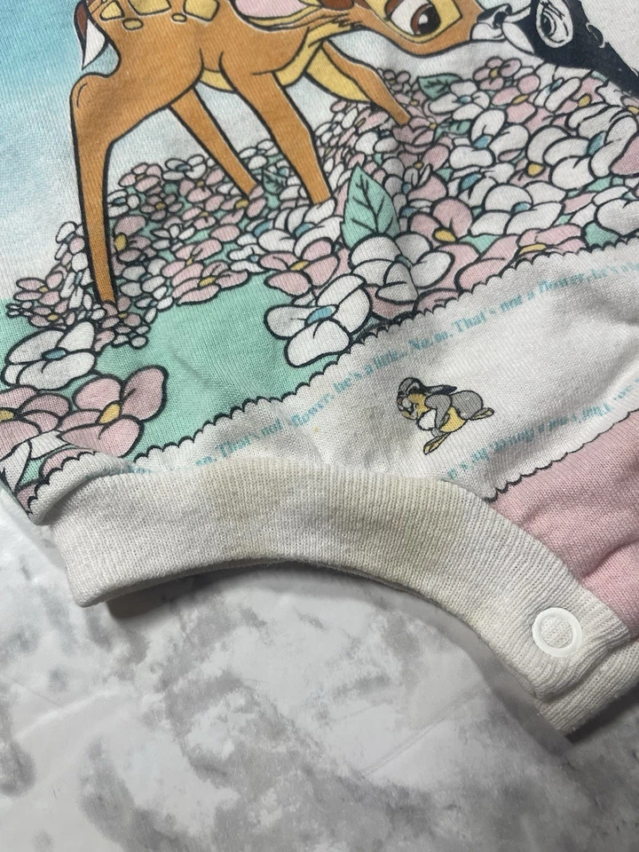 Rare Vintage Disney Bambi Jog Togs One Piece Outfit All Over Print Romper 6 Mos - Image 4 of 4