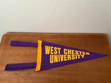 VINTAGE Collegiate Pacific West Chester University Rams Mini Purple Felt Pennant