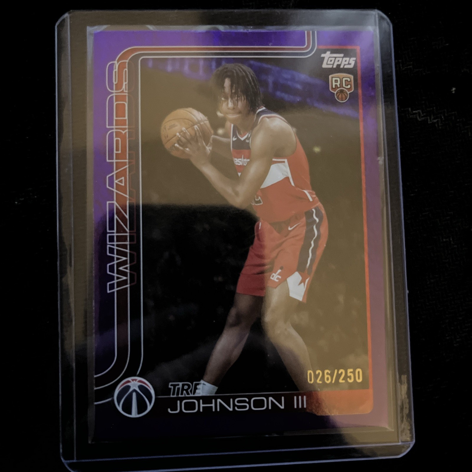 2025-26 Topps Flagship #206 Tre Johnson III Purple Rainbow /250