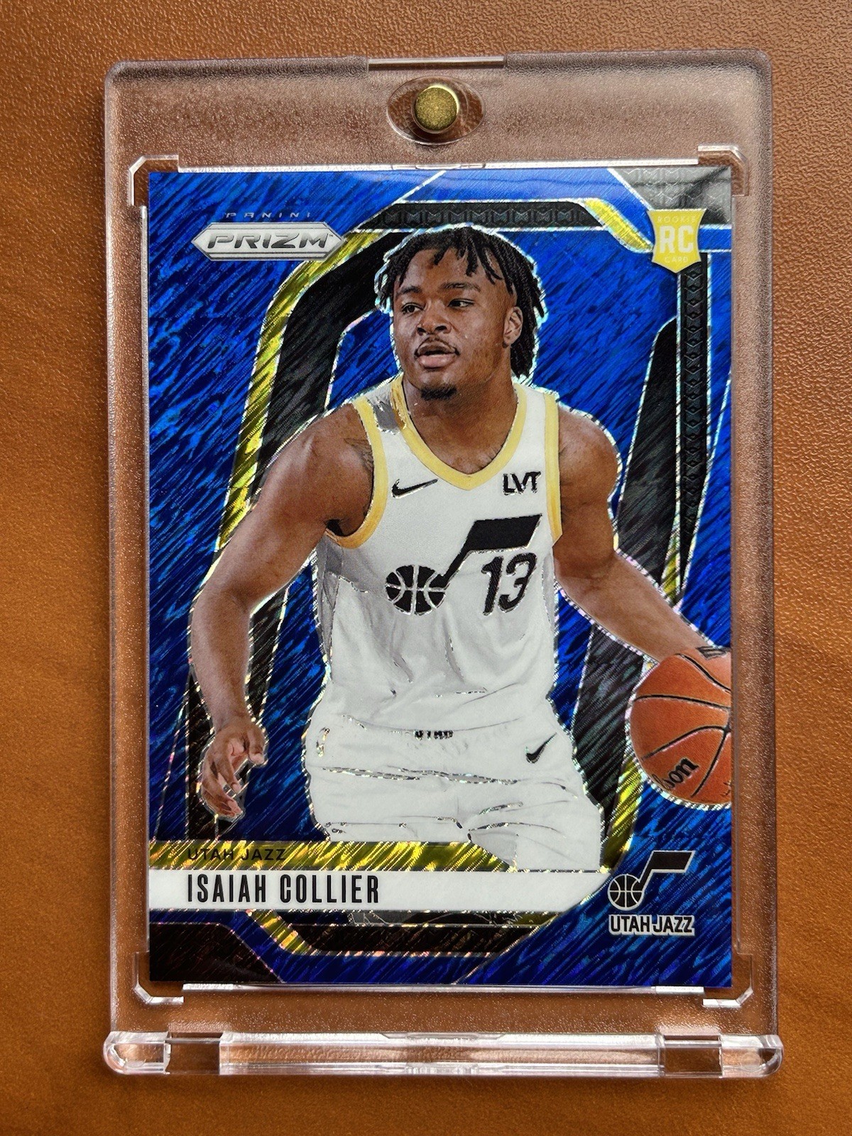 2024-25 Panini Prizm Isaiah Collier #227 FOTL Blue Shimmer #/35 Rookie