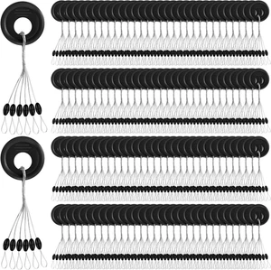 1200 Pcs Fishing Bobber Stopper Fishing Rubber Bobber Beads Stopper 6 in 1 Black - Picture 1 of 12
