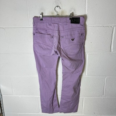 Vintage Armani Jeans Damen W30 J06 Lila Flieder Bootcut Flare Fit Denim Y2K*