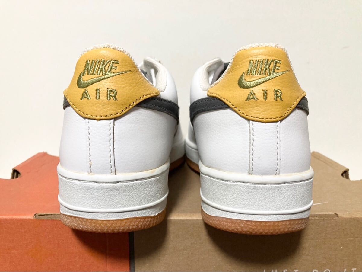 Vtg 2002 Nike Air Force 1 Wht Lt Graphite-Buck-Campgreen 624040 