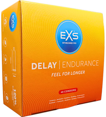 48 St EXS Delay Aktverlängernde Kondome aus Naturlatex, längerer Sex,48 Stk.